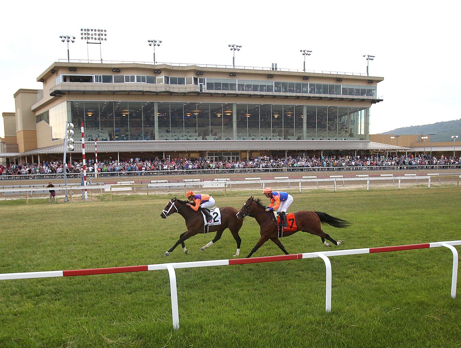 Acción en el Hipódromo Penn National