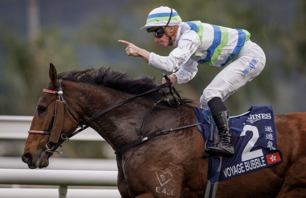 Voyage Bubble with James McDonald. Photo by: Alex Evers / Hong Kong Jockey Club