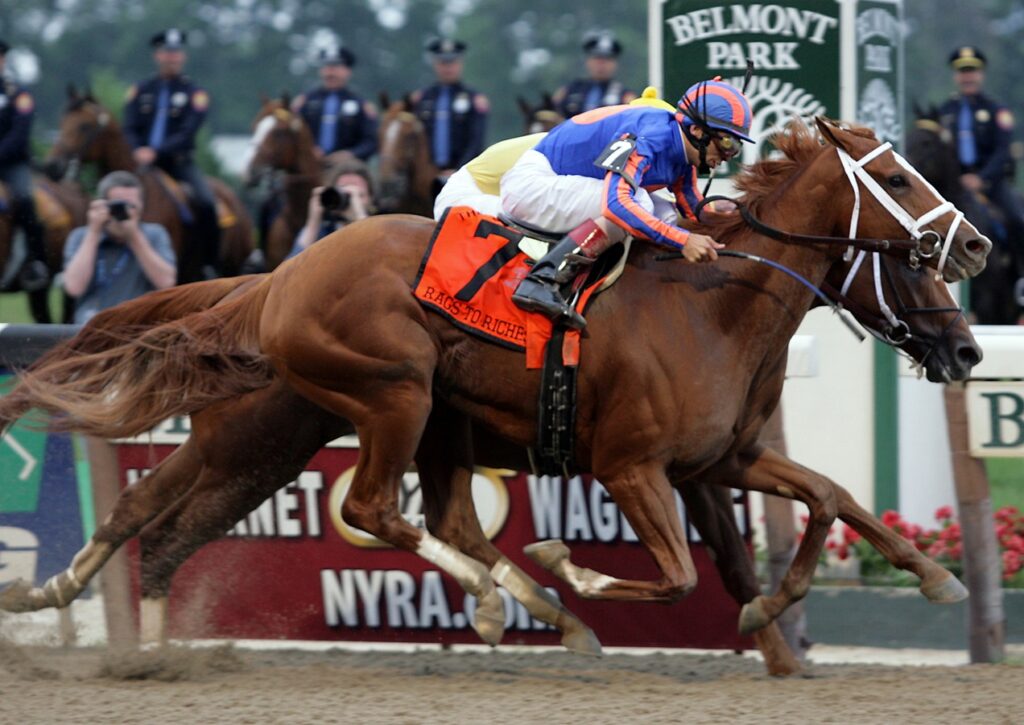 Rags To Riches - Belmont Stakes over Curlin - Barbara D. Livingston - Daily Racing Form(rail)