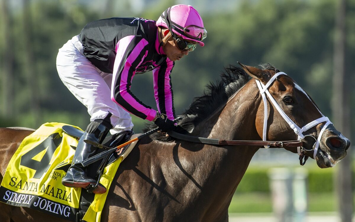 Simply Joking and jockey Emisael Jaramillo - Santa Maria Stakes G3 - Santa Anita Park, Arcadia - © BENOIT PHOTO