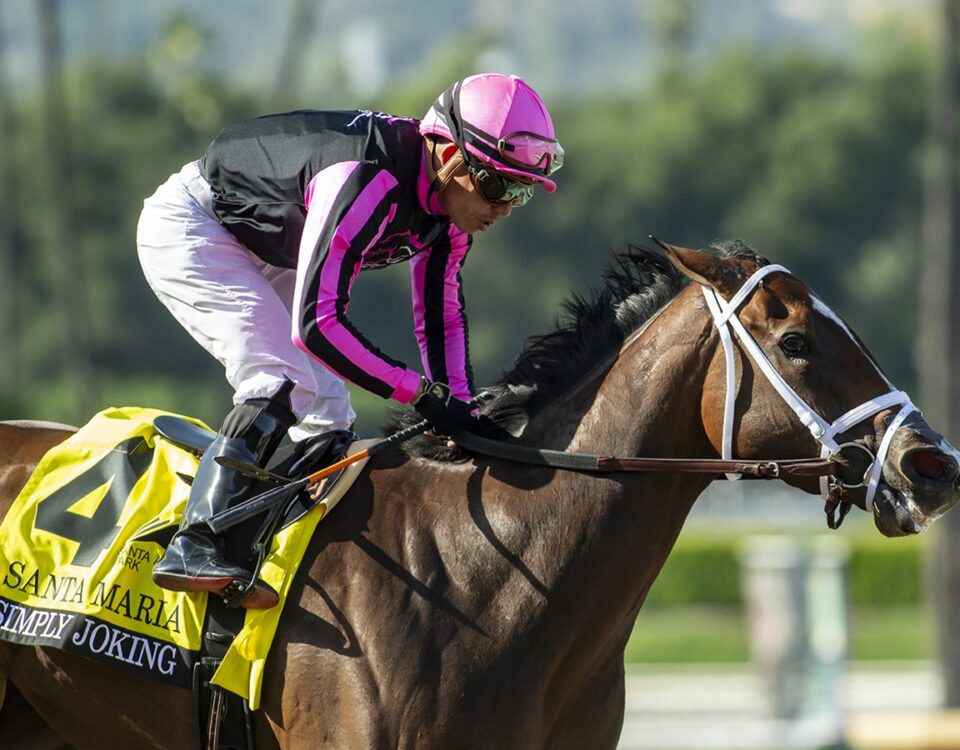 Simply Joking and jockey Emisael Jaramillo - Santa Maria Stakes G3 - Santa Anita Park, Arcadia - © BENOIT PHOTO