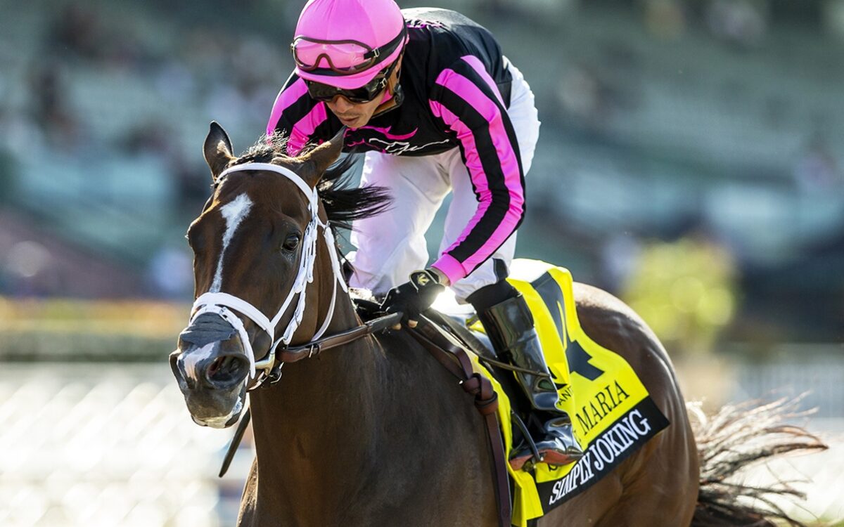 Simply Joking and jockey Emisael Jaramillo - Santa Maria Stakes G3 - Santa Anita Park, Arcadia - © BENOIT PHOTO