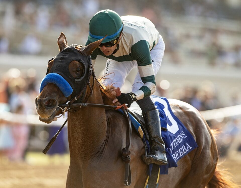 Rabeeba ganando el Torrey Pines Stakes G3 en Del Mar Thoroughbred Club © BENOIT PHOTO