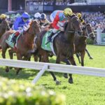 Ka Ying Rising superando a Tempted y Joliestar en el TAB Everest de 2025 - foto vía: Sky Racing World